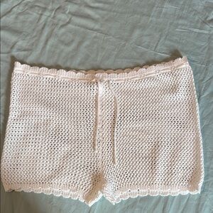 Streetwear Society White Crochet Shorts